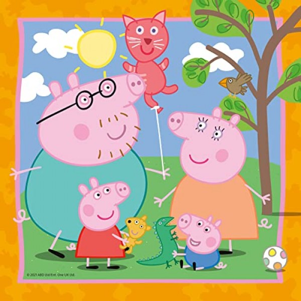 RAVENSBURGER 퍼즐 Ravensburger 05579 가족과 친구 3 x 49 조각 5세 어린이를 위한 Peppa Pig 퍼즐