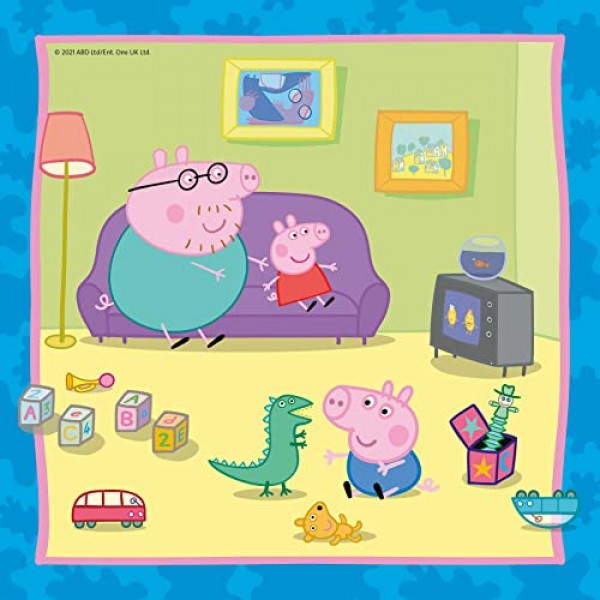 RAVENSBURGER 퍼즐 Ravensburger 05579 가족과 친구 3 x 49 조각 5세 어린이를 위한 Peppa Pig 퍼즐