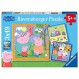RAVENSBURGER 퍼즐 Ravensburger 05579 가족과 친구 3 x 49 조각 5세 어린이를 위한 Peppa Pig 퍼즐