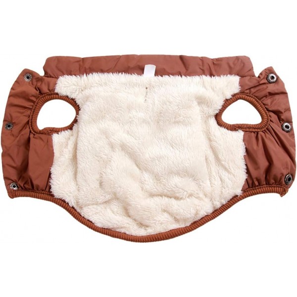JoyDaog 2-Layer Fleece Lined Dog Jacket 매우 따뜻한 겨울 추운 날씨 Extra Soft 방풍 개 조끼, 브라운, L 대형 (1 팩) 레드, 브라운