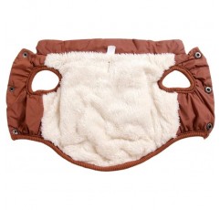 JoyDaog 2-Layer Fleece Lined Dog Jacket 매우 따뜻한 겨울 추운 날씨 Extra Soft 방풍 개 조끼, 브라운, L 대형 (1 팩) 레드, 브라운