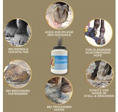 브러시가 있는 EMMA 발굽 오일 말 480ML 발굽 밤 말 - 발굽 살찐 말 I 발굽 관리 발굽 및 개구리 I 건조 발굽에 대항 I 발굽 경화제 말 I 말용 발굽 연고 I 브러시 병 - 빠른 