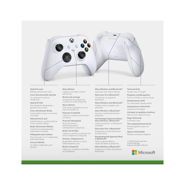 Microsoft 무선 컨트롤러 흰색 게임 패드 Xbox Series S Xbox Series X Xbox One Xbox One S Xbox One X 아날로그/디지털 Bluetooth/USB