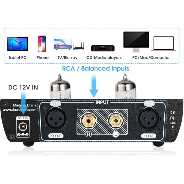 HiFi 진공관 헤드폰 앰프 홈 밸런스드 XLR 밸브 튜브 헤드폰 앰프