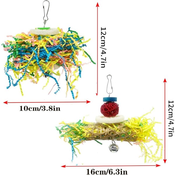 Heyu-lotus 5 pcs 새 촙 장난감 새 앵무새 씹기 매달려 장난감 앵무새 케이지 액세서리 작은 앵무새 cockatiel budgie 핀치