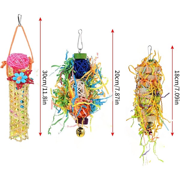 Heyu-lotus 5 pcs 새 촙 장난감 새 앵무새 씹기 매달려 장난감 앵무새 케이지 액세서리 작은 앵무새 cockatiel budgie 핀치