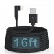 90도 16피트 매우 긴 iPhone 충전기 코드, Apple MFi 인증 직각 라이트닝 케이블 16FT/5M, iPhone 13 Pro Max/13/12 Mini/11/X/XS/XR/8용 고속 충전 나일론 편조 iPhone 충전 코드