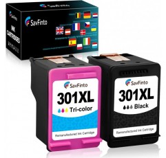 SavFinto 301XL HP 301 잉크 카트리지용 Remanufactured Replacememt HP Deskjet 1010 1050 1510 1512 2050 2050A 2510 2540 3050 Envy 4500 4305 2630 Office 4502 5450