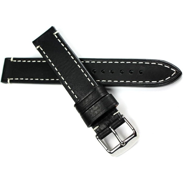 RIOS 1931 남성용 가죽 시계 스트랩 18mm 블랙 CT