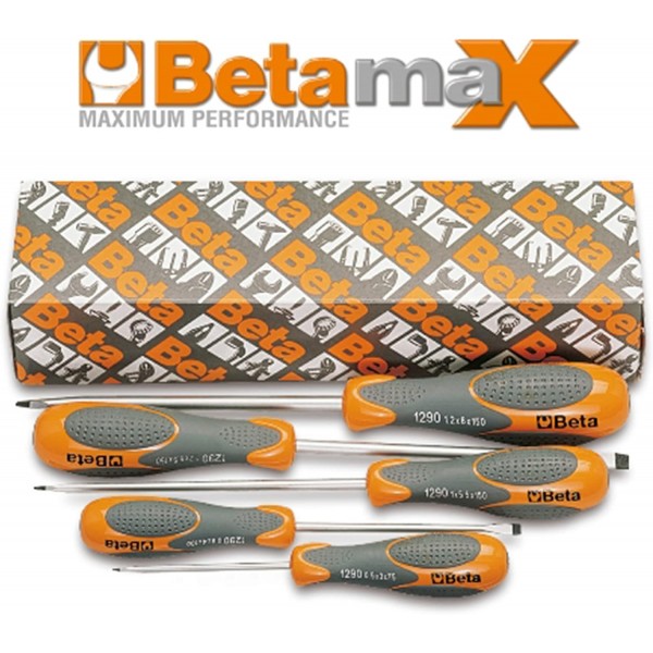 Beta 1290 드라이버 세트, 도구(5개 도구(Art. 1290)가 포함된 드라이버 세트, 다양한 크기의 드라이버, 고품질 재료, 견고한 작업장 액세서리)
