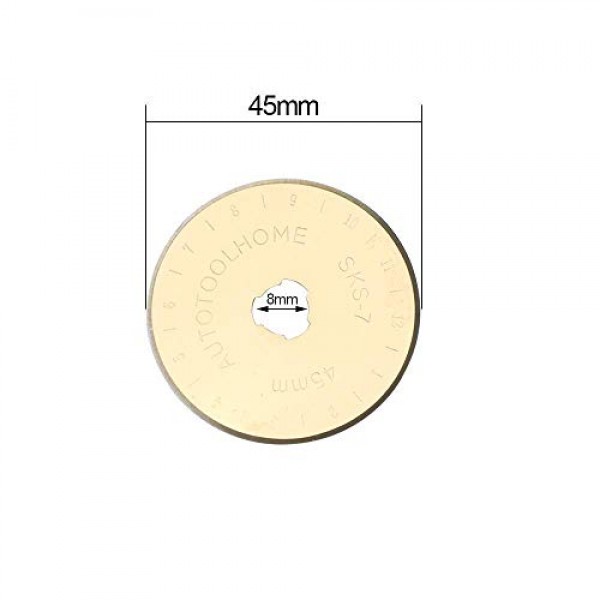 AUTOTOOLHOME 45mm 로터리 커터 세트 10 팩 리필 티타늄 로터리 블레이드 패브릭 커터 퀼팅 봉제 패치 워크 커팅 도구