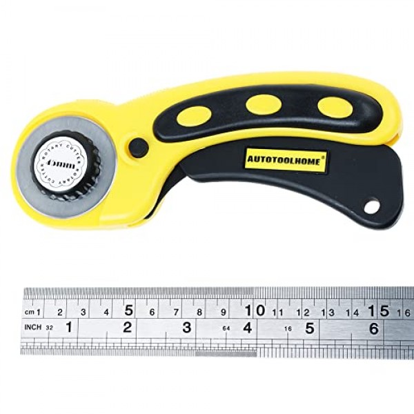 AUTOTOOLHOME 45mm 로터리 커터 세트 10 팩 리필 티타늄 로터리 블레이드 패브릭 커터 퀼팅 봉제 패치 워크 커팅 도구