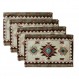 4 Placemats 세트 남서 기하학적 직사각형 18 X 13 인치 테이블 설정 정원 농가 웨딩 파티 휴일 저녁 홈 인테리어 매일 코튼 린넨 장식