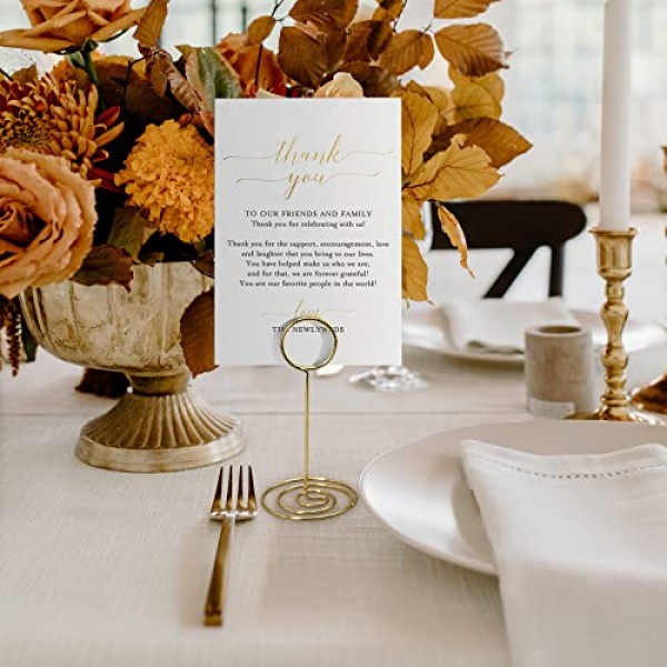 테이블 번호 홀더 20Pcs - 3.35인치 장소 카드 홀더 테이블 번호는 결혼식 파티 졸업 리셉션 레스토랑 홈 센터피스 장식 사무실 메모 사진 사진(골드)을 나타냅니다.