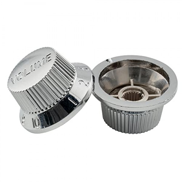 Musiclily Pro 인치 사이즈 1 볼륨 2 톤 스트라토캐스터 노브 세트 미국산 Strat 스타일 일렉트릭 기타, 크롬