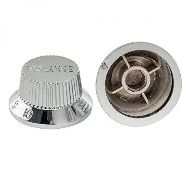 Musiclily Pro 인치 사이즈 1 볼륨 2 톤 스트라토캐스터 노브 세트 미국산 Strat 스타일 일렉트릭 기타, 크롬