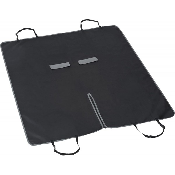 Cuties & FRIENDS 뒷좌석 보호용 자동차 커버, 개 운송에 이상적, 방수 카시트 보호 매트, 가방 포함, 135 x 160 cm, 블랙/무연탄