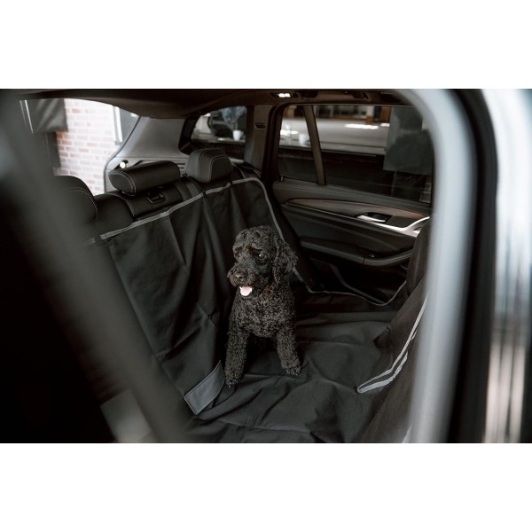Cuties & FRIENDS 뒷좌석 보호용 자동차 커버, 개 운송에 이상적, 방수 카시트 보호 매트, 가방 포함, 135 x 160 cm, 블랙/무연탄
