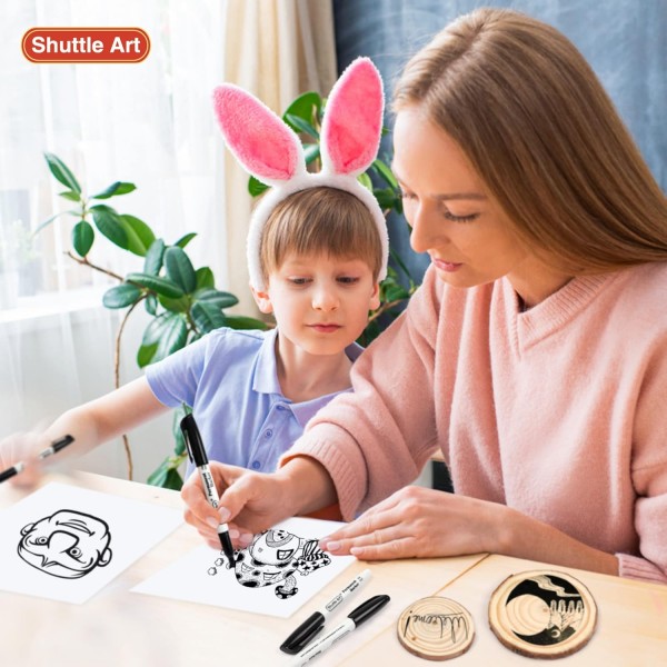 Permanent Marker, Shuttle Art 70 검은색 영구 마커, 미세한 팁, 방수, 펠트 펜, 그래피티, 페인팅 및 마킹용 플라스틱, 석재 및 유리에 적합