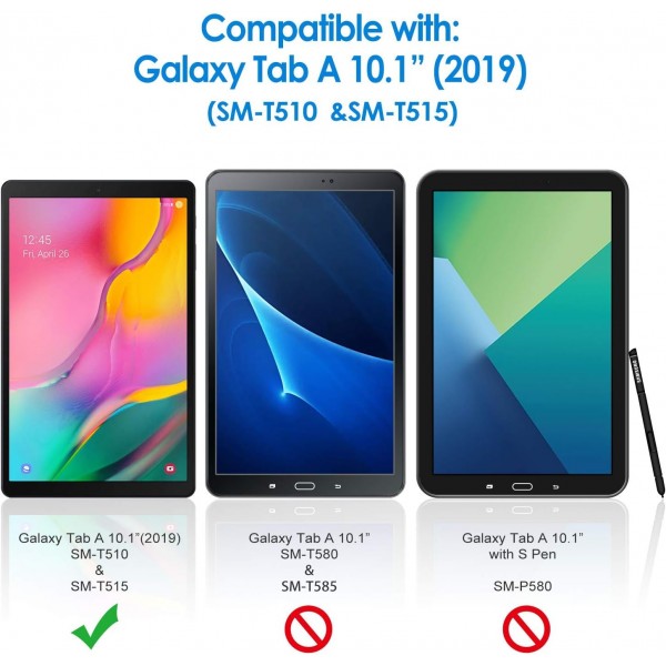 Lspcase 갤럭시 탭 A 10.1 인치 2019 케이스 PU 가죽 플립 케이스 커버 삼성 갤럭시 탭 A 10.1 SM-T510 / SM-T515 Baby Elephant 용 카드 슬롯이있는 마그네틱 스탠드 백 태블릿 보호 케