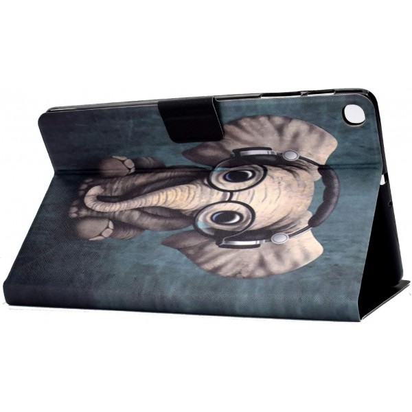 Lspcase 갤럭시 탭 A 10.1 인치 2019 케이스 PU 가죽 플립 케이스 커버 삼성 갤럭시 탭 A 10.1 SM-T510 / SM-T515 Baby Elephant 용 카드 슬롯이있는 마그네틱 스탠드 백 태블릿 보호 케