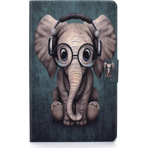 Lspcase 갤럭시 탭 A 10.1 인치 2019 케이스 PU 가죽 플립 케이스 커버 삼성 갤럭시 탭 A 10.1 SM-T510 / SM-T515 Baby Elephant 용 카드 슬롯이있는 마그네틱 스탠드 백 태블릿 보호 케