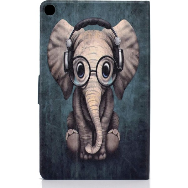 Lspcase 갤럭시 탭 A 10.1 인치 2019 케이스 PU 가죽 플립 케이스 커버 삼성 갤럭시 탭 A 10.1 SM-T510 / SM-T515 Baby Elephant 용 카드 슬롯이있는 마그네틱 스탠드 백 태블릿 보호 케