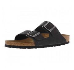 Birkenstock 남녀공용 애리조나 샌들, 블랙 오일드 가죽, 46 M EU