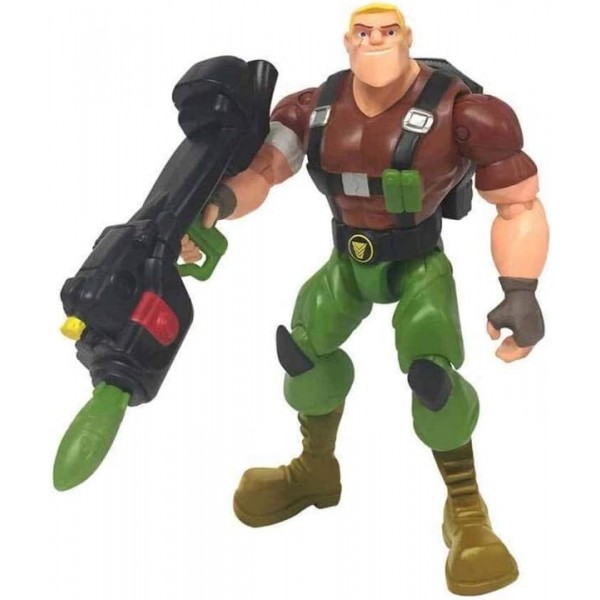 Power Players Figure, 12cm, Sergent Charge, 10개의 관절 및 액세서리, 4세 이상 어린이용 장난감, PWW014