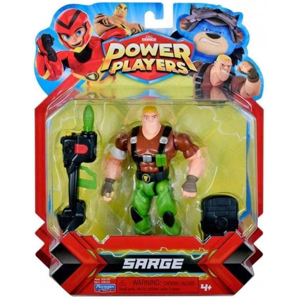 Power Players Figure, 12cm, Sergent Charge, 10개의 관절 및 액세서리, 4세 이상 어린이용 장난감, PWW014