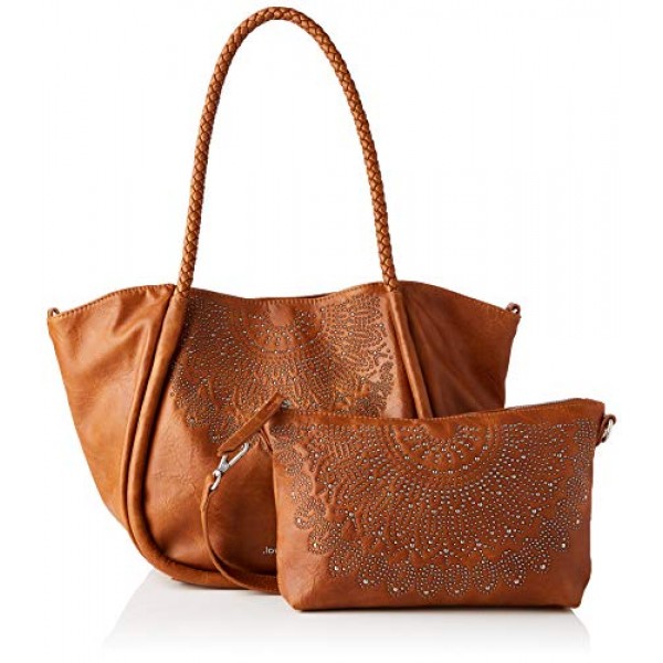 Desigual 여성용 PU 숄더백, 화이트, U EU, 화이트