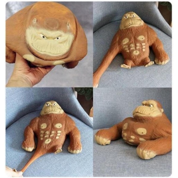 swirga 2023 Squishy Monkey Toy Tiktok for Kids and Adults, Decompress and Squeeze, Original Monkee Toy, Gorilla Stress Toy, Gorilla Figure Toys, Stress Relief Toys for Adults, 불안, 웃긴, 빨간색(대형)