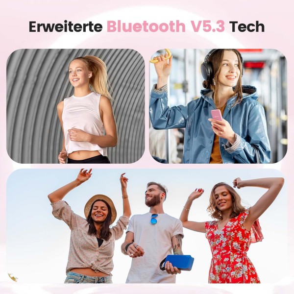 AGPTEK MP3 플레이어 블루투스 5.3, 2.4인치 TFT 컬러 스크린, 이어폰, 스피커, 터치 버튼, FM 라디오, 전자책, 녹음, TF-128GB 지원, 핑크 32GB 핑크가 있는 32GB HiFi 사운드 뮤직 플