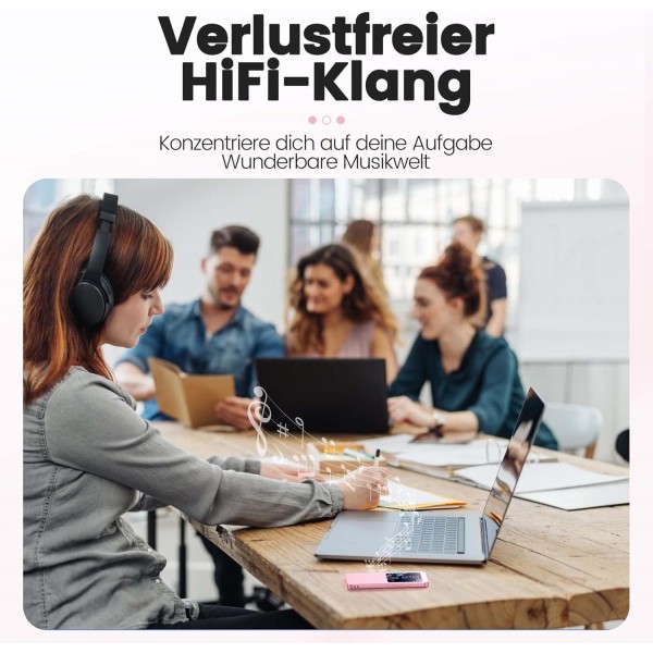 AGPTEK MP3 플레이어 블루투스 5.3, 2.4인치 TFT 컬러 스크린, 이어폰, 스피커, 터치 버튼, FM 라디오, 전자책, 녹음, TF-128GB 지원, 핑크 32GB 핑크가 있는 32GB HiFi 사운드 뮤직 플