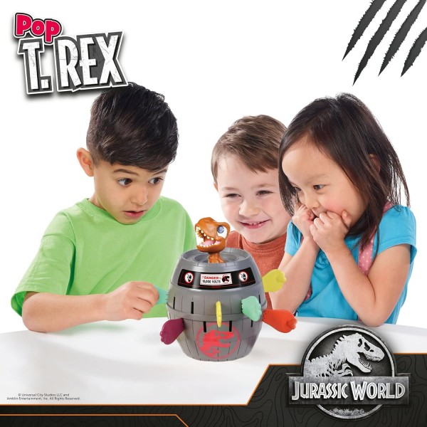 Tomy Pop Up Trex 클래식 어린이 액션 게임, 가족 및 미취학 아동 게임, 쥬라기 세계 게임, 4, 5, 6, 7, 8세 소년 소녀 및 성인을 위한 액션 게임