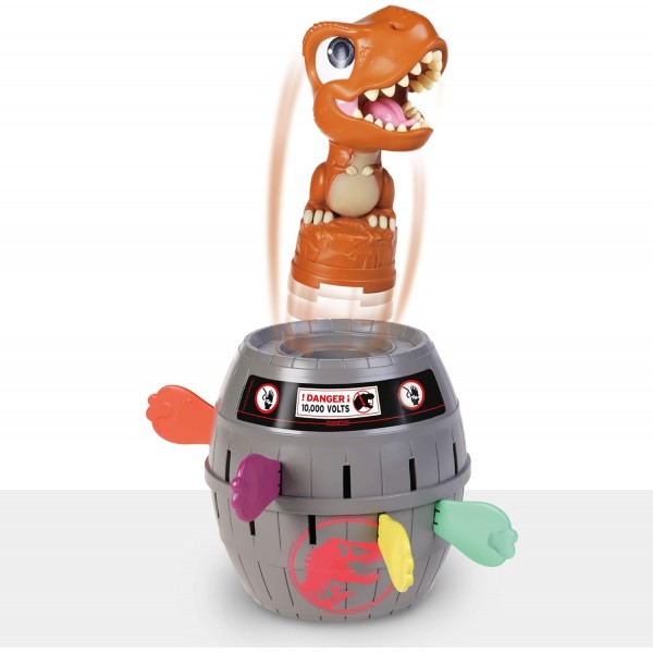 Tomy Pop Up Trex 클래식 어린이 액션 게임, 가족 및 미취학 아동 게임, 쥬라기 세계 게임, 4, 5, 6, 7, 8세 소년 소녀 및 성인을 위한 액션 게임
