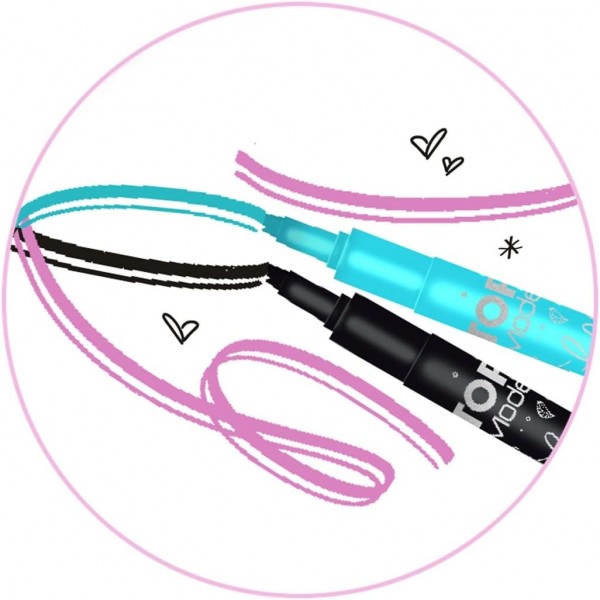 Depesche 11936 TOPModel - 검은색, 분홍색, 청록색, 보라색의 펠트펜 4개, 기울어진 이중 팁, 쓰기 및 장식용 캘리그래피 펜이 포함된 핸드 레터링 세트