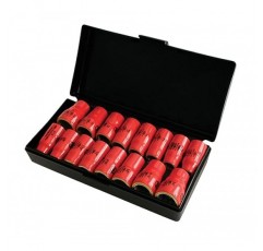 Wiha 31491 3/8인치 드라이브 소켓 세트, 인치/미터법, 절연, 16개