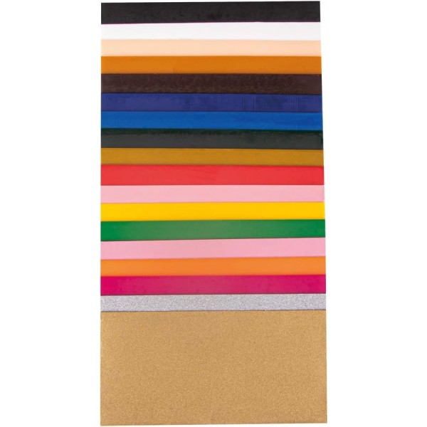 Rayher 3102600 장식용 왁스, 장식용 왁스 플레이트 18개 세트, 다양한 색상, 각 10 x 5cm, 양초 장식용 왁스, 촛농, 왁스 호일 18가지 다양한 색상 10 x 5cm