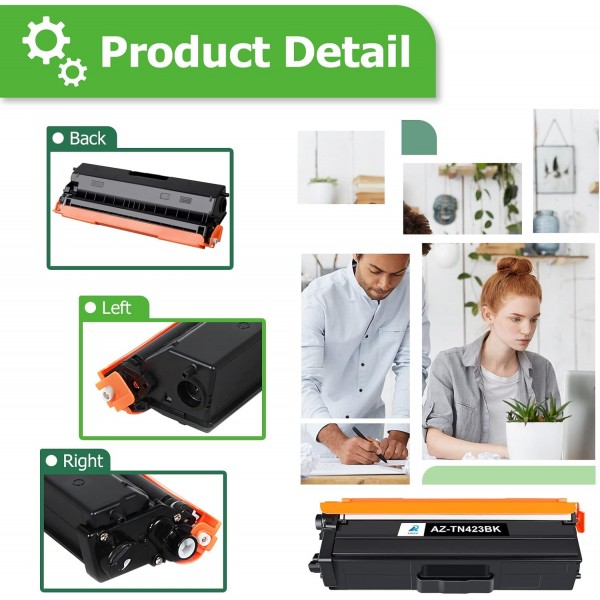 Brother TN423 TN-423 TN421 MFC-L8690CDW HL-L8260CDW DCP-L8410CDW HL-L8360CDW MFC L8690CDW MFC-L8900CDW(블랙 시안 4 옐로우 마젠타)용 Aztech 호환 토너 카트리지 교체,