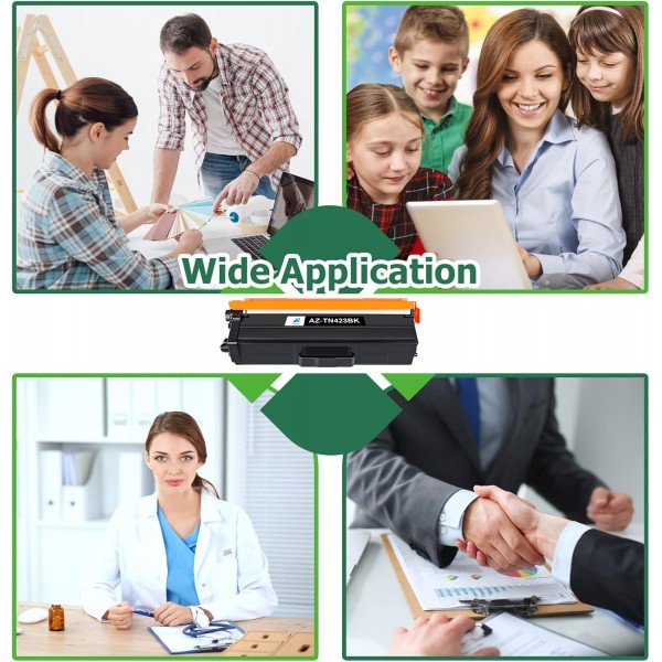 Brother TN423 TN-423 TN421 MFC-L8690CDW HL-L8260CDW DCP-L8410CDW HL-L8360CDW MFC L8690CDW MFC-L8900CDW(블랙 시안 4 옐로우 마젠타)용 Aztech 호환 토너 카트리지 교체,