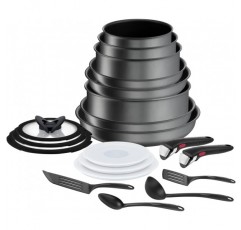 Tefal Ingenio Daily Chef ON Pots & Pans 세트 20개 쌓을 수 있는 탈착식 핸들 공간 절약 스틱형 인덕션 그레이 L7619402 20개 세트 싱글