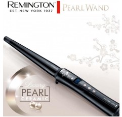 Remington 컬링 아이언 [원뿔형 13-25mm] Pearl Digital(진짜 진주가 있는 고품질 세라믹 코팅) LCD 디스플레이 130-210°C, 열장갑, 내츄럴 컬, 나선형 컬 및 비치 웨이브, CI951 컬링 