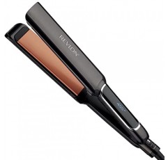 Revlon 구리 부드러운 헤어 플랫 아이언 | 빠르고 윤기나는 스타일을 위한 곱슬 머리 제어, (XL 1-1/2인치), 블랙