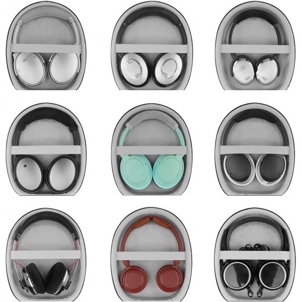 Bose QuietComfort QC35 II, QC25, QC15 헤드폰용 Geekria 케이스 헤드폰, Bose 어라운드이어 AE2w, AE2i, AE2, AE, 보호 케이스, 하드 운반 케이스 회색 줄무늬