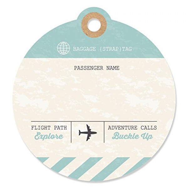 World Awaits - 여행 테마 파티 호의 선물 태그(20개 세트)