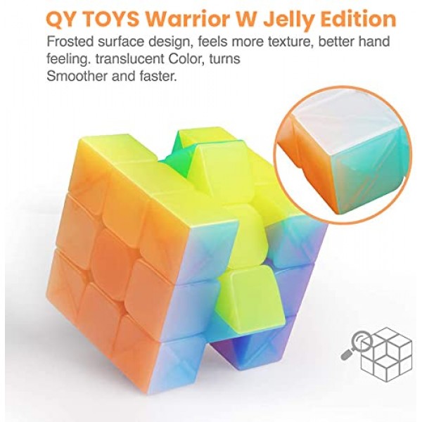 D-FantiX QY 장난감 전사 W 3x3 스피드 큐브 젤리 3x3x3 매직 큐브 퍼즐 투명 파스텔 색상