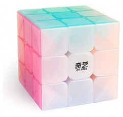 D-FantiX QY 장난감 전사 W 3x3 스피드 큐브 젤리 3x3x3 매직 큐브 퍼즐 투명 파스텔 색상