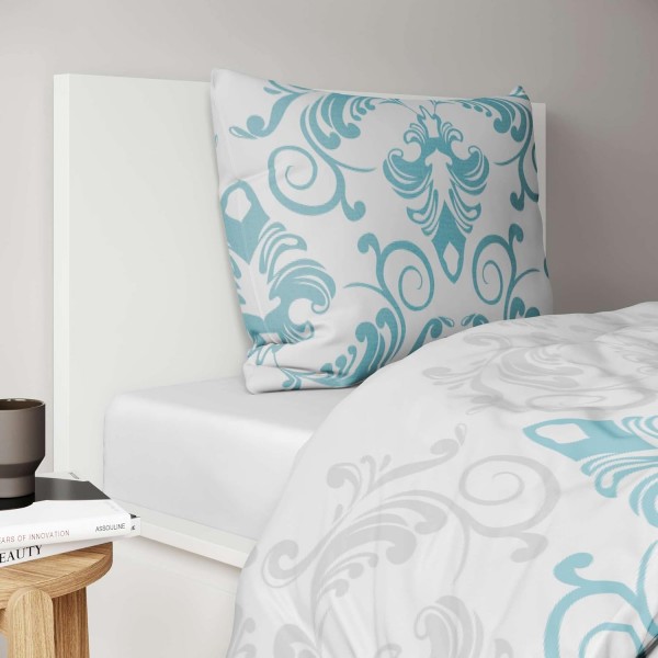 etérea 극세사 침대 린넨 Emma 장식품 135x200 2개 세트 - 지퍼가 달린 비철 - Oekotex 100-135 x 200 + 80 x 80 cm에 따른 알레르기 환자에게 적합 - 청록색 135x200 cm + 80x80 cm 청록색