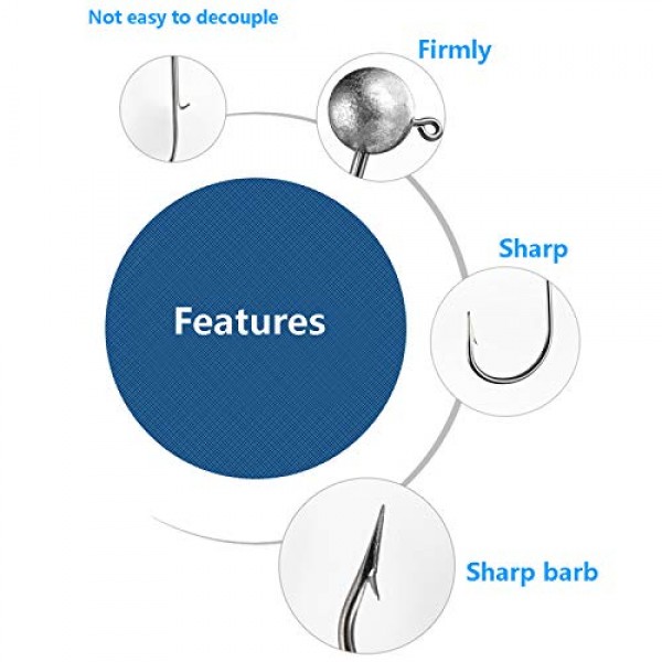 1/8온스 라운드 지그 헤드 3/16온스 1/4온스 3/8온스 1/2온스 낚시 지그 바닷물 민물 지그 후크 세트 배스 송어 낚시 액세서리용 지그 헤드 후크 베이스 낚시 미끼 키트 10